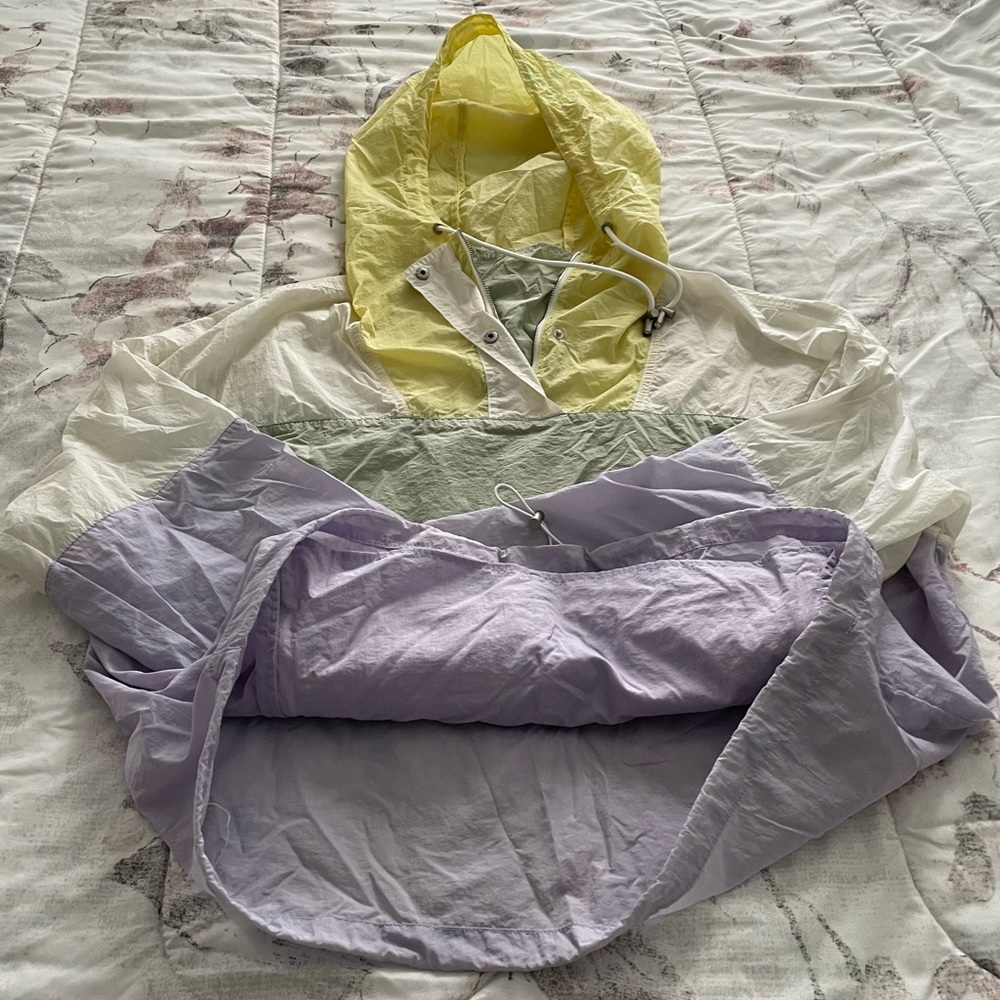 ASTR The Label Sawyer Windbreaker pastel colorblock hooded, size L cottagecore - Picture 13 of 16